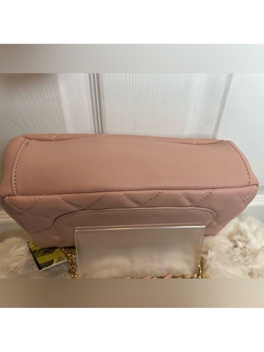 BADGLEY MISCHKA Pink Blush Diamond Quilted Bag - Picture 7 of 16